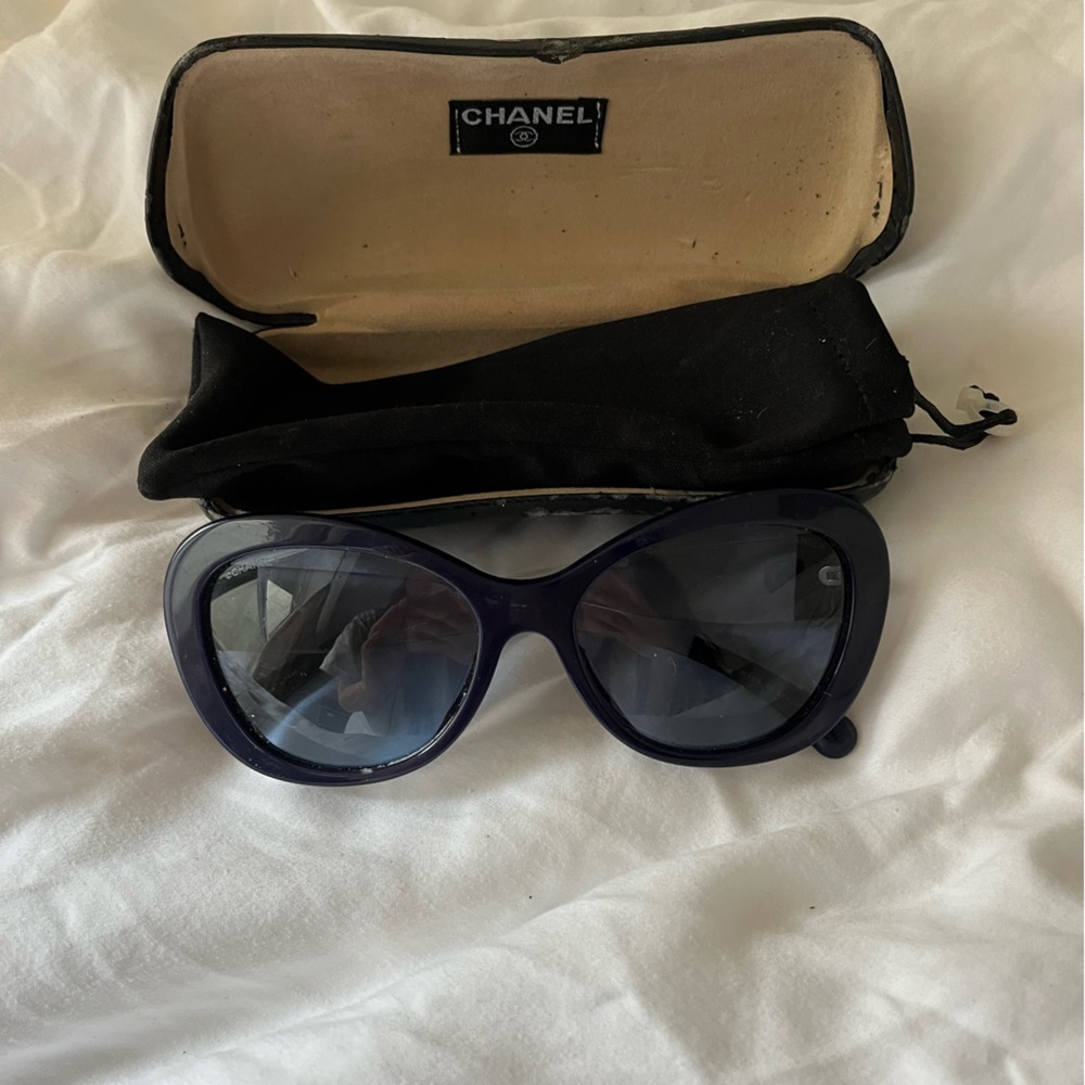 Chanel Blue Sunglasses with Case